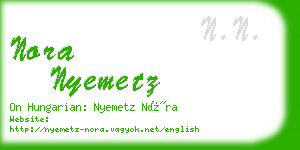 nora nyemetz business card
